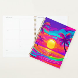 Blauwe en Oranje zonsondergang Planner