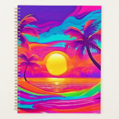 Blauwe en Oranje zonsondergang Planner (Voorkant)