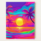 Blauwe en Oranje zonsondergang Planner (Achterkant)