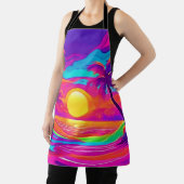 Blauwe en Oranje zonsondergang Schort (Insitu)