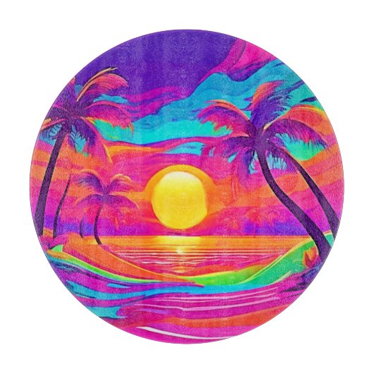Blauwe en Oranje zonsondergang Snijplank (Voorkant)