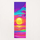 Blauwe en Oranje zonsondergang Yogamat (Voorkant)