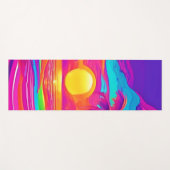 Blauwe en Oranje zonsondergang Yogamat (Voorkant (horizontaal))