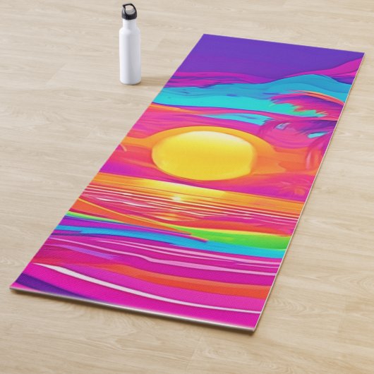 Blauwe en Oranje zonsondergang Yogamat (In situ)