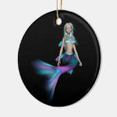 Blauwe en paarse 3D-zeemeermin 4 Keramisch Ornament (Links)