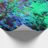 blauwe en Paarse Abstracte boomgaard Abalone Cadeaupapier (Hoek)