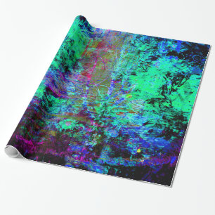 blauwe en Paarse Abstracte boomgaard Abalone Cadeaupapier