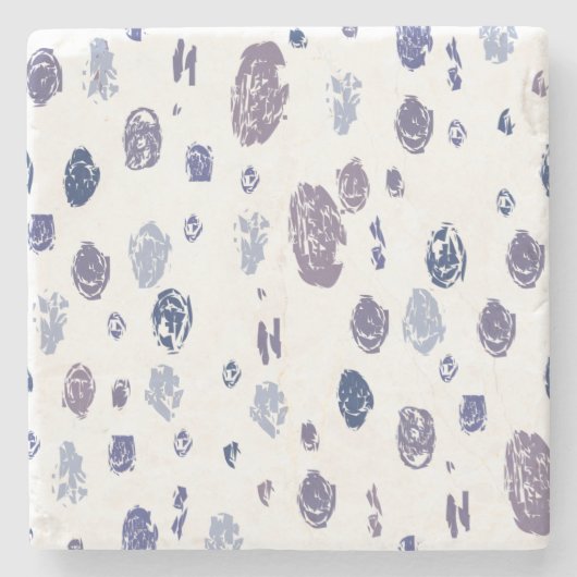 Blauwe en Paarse Abstracte regendruppels Stenen Onderzetter (Voorkant)