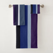 Blauwe en Paarse Abstracte strepen Bad Handdoek (Insitu)