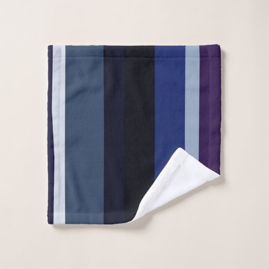 Blauwe en Paarse Abstracte strepen Bad Handdoek (Wasdoekje)