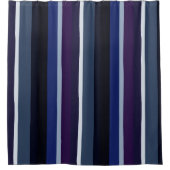 Blauwe en Paarse Abstracte strepen Douchegordijn (Voorkant)