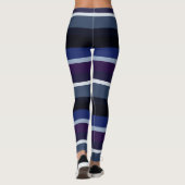 Blauwe en Paarse Abstracte strepen Leggings (Achterkant)