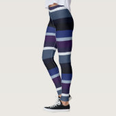 Blauwe en Paarse Abstracte strepen Leggings (Links)