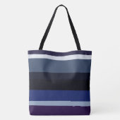 Blauwe en Paarse Abstracte strepen Tote Bag (Achterkant)