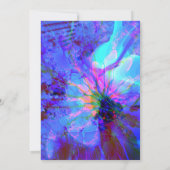 Blauwe en Paarse Abstracte verjaardagsfeestuitnodi Kaart (Achterkant)