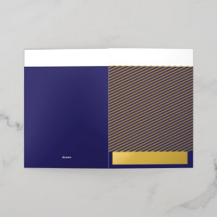 Blauwe en paarse abstracte vormen gaan naadloos in folie wenskaart