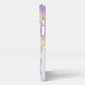 Blauwe en paarse alcoholinkt Art Gold iPhone Hoesje (Linkerkant)