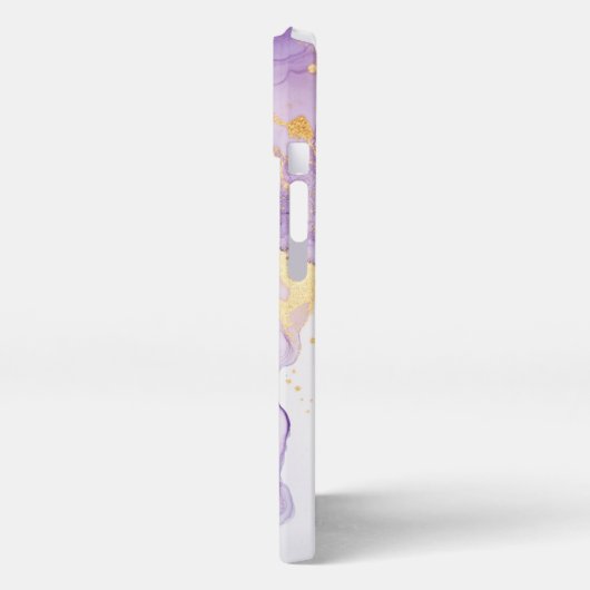 Blauwe en paarse alcoholinkt Art Gold iPhone Hoesje (Linkerkant)