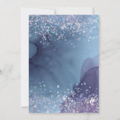 Blauwe en paarse alcoholinkt met glitter mystic kaart (Achterkant)