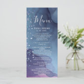 Blauwe en paarse alcoholinkt met glitter mystic menu (Staand voorkant)