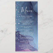 Blauwe en paarse alcoholinkt met glitter mystic menu (Voorkant)