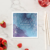 Blauwe en paarse alcoholinkt met glitter mystic servet (Insitu)