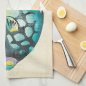 Blauwe en Paarse aquariumvis Theedoek (Quarter Fold)