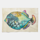 Blauwe en Paarse aquariumvis Theedoek (Horizontaal)