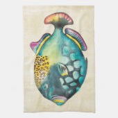 Blauwe en Paarse aquariumvis Theedoek (Verticaal)