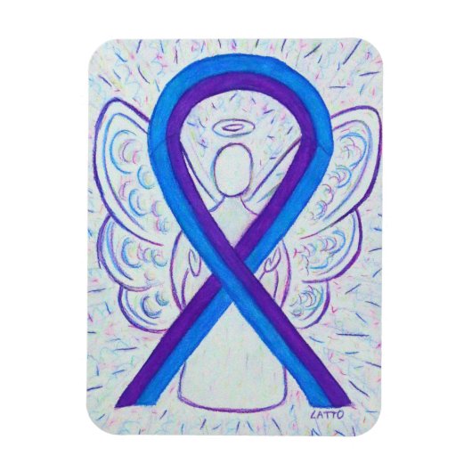 Blauwe en Paarse bewustwording Magneet (Verticaal)