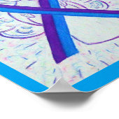 Blauwe en Paarse bewustwording Ribbon Angel Poster (Hoek)