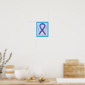 Blauwe en Paarse bewustwording Ribbon Angel Poster (Keuken)