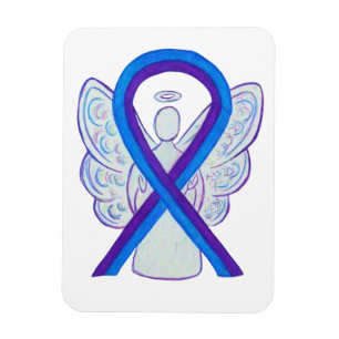 Blauwe en Paarse bewustzijn Ribbon Angel Magnets Magneet