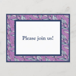 Blauwe en paarse bladeren  uitnodiging briefkaart