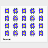 Blauwe en paarse bloem sticker (Vel)