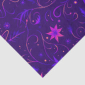 Blauwe en Paarse bloemen en wijnstokken kerst Tissuepapier (Detail)