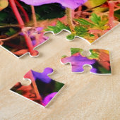 Blauwe en paarse bloemen legpuzzel (Zijkant)
