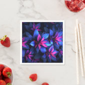 Blauwe en paarse bloemen servet (Insitu)