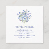 Blauwe en Paarse Boho | Floral Vierkante Visitekaartje (Achterkant)