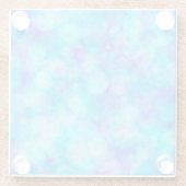 Blauwe en Paarse Bokeh Bubbles Glazen Onderzetter (Achterkant)