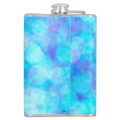 Blauwe en Paarse Bokeh Bubbles Heupfles (Achterkant)