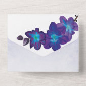 Blauwe en Paarse bruiloft All In One Uitnodiging (Achterkant)