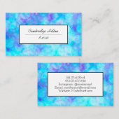 Blauwe en Paarse bubbels Abstracte vochtige kunst Visitekaartje (Voorkant / Achterkant)