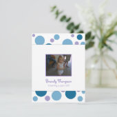 Blauwe en Paarse bubbels uitnodiging van de Birthd (Staand voorkant)