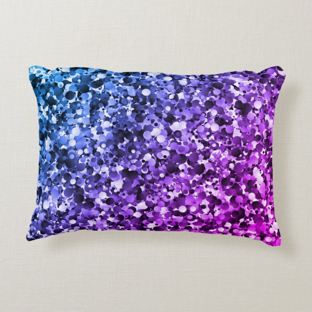 Blauwe en Paarse bubbelstang Accent Kussen (Achterkant)