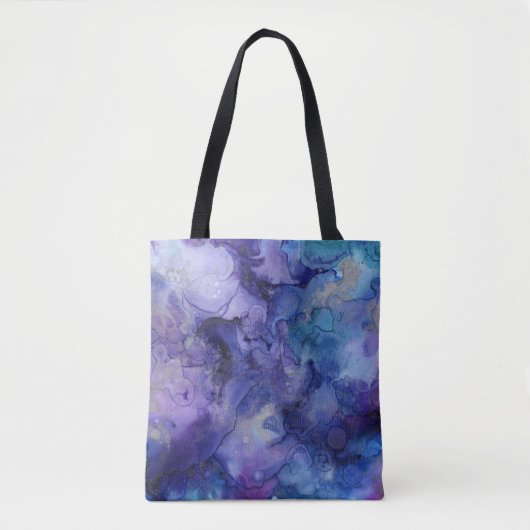 Blauwe en paarse canvas tas (Voorkant)