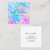 Blauwe en paarse digitale achtergrond vierkante visitekaartje (Voorkant / Achterkant)