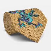 Blauwe en Paarse draak Stropdas (Opgerold)