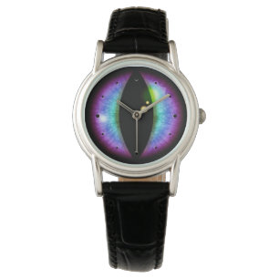 Blauwe en Paarse dragons Oogoog Horloge