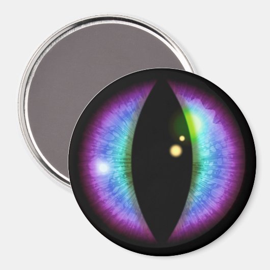 Blauwe en Paarse dragons Oogoog Magneet (Voorkant / Achterkant)